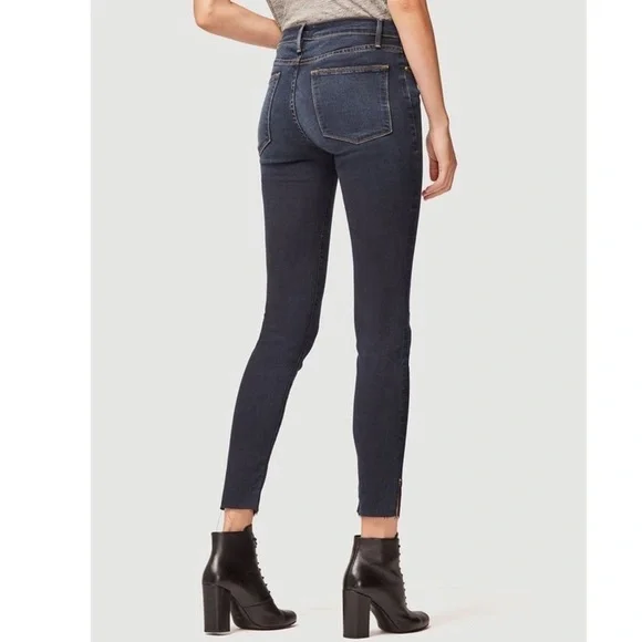 Frame Denim Revolve Le High Raw Edge Hem Ankle Slit Rivet Skinny Jeans Fonda - Picture 7 of 16